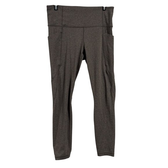Athleta Salutation Stash Pocket Tight Heathered Gray Size MP - Picture 1 of 9